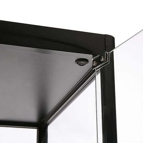 Vitrine - Showcase Tower Solo Glasvitrine mit Unterschrank, LED-Licht und Schloss - Schwarz #8
