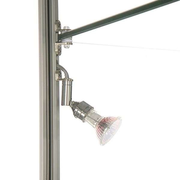 Vitrine - Showcase Tower Solo Glasvitrine mit Unterschrank, LED-Licht und Schloss - Silber #7