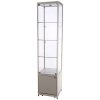 Vitrine - Showcase Tower Solo Glasvitrine mit Unterschrank - Silber #1
