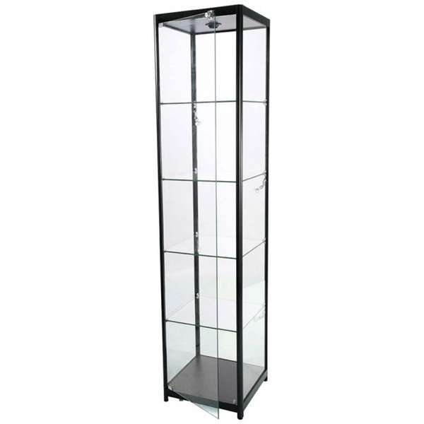 Vitrine - Showcase Tower Solo Glasvitrine mit LED-Licht und Schloss - Schwarz #8