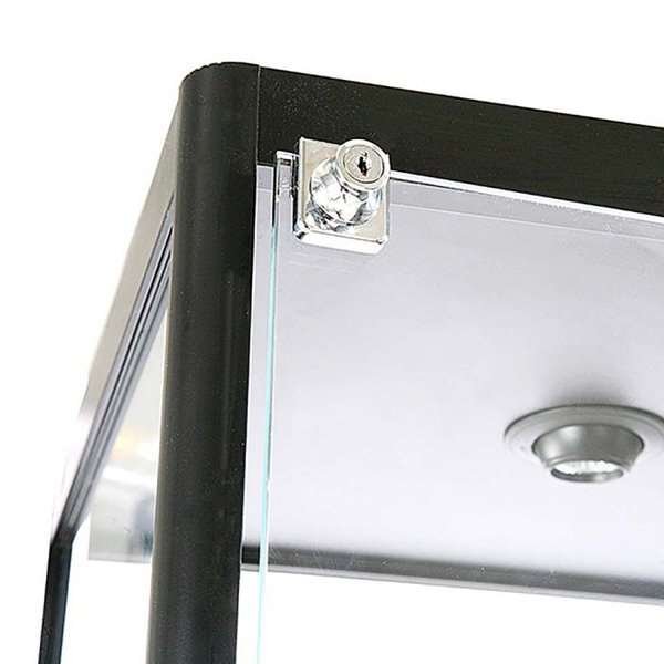Vitrine - Showcase Tower Solo Glasvitrine mit LED-Licht und Schloss - Schwarz #2