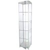 Vitrine - Showcase Tower Solo Glasvitrine mit LED-Licht und Schloss - Silber #9