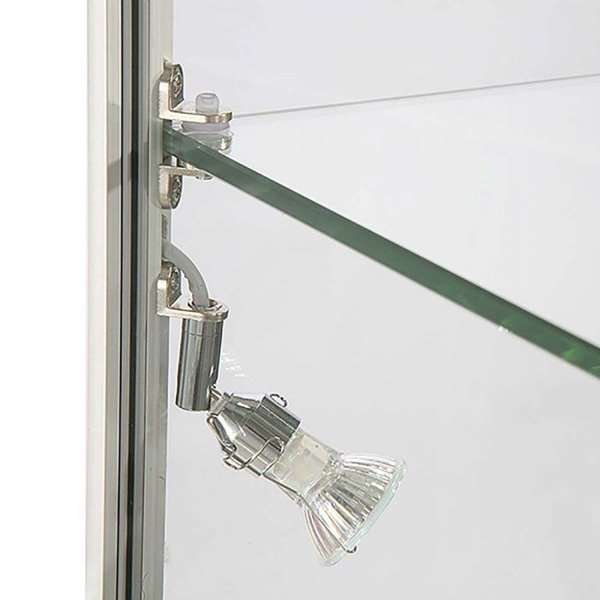 Vitrine - Showcase Tower Solo Glasvitrine mit LED-Licht und Schloss - Silber #5