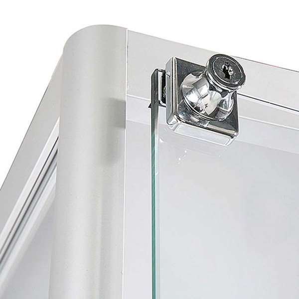 Vitrine - Showcase Tower Solo Glasvitrine mit LED-Licht und Schloss - Silber #3