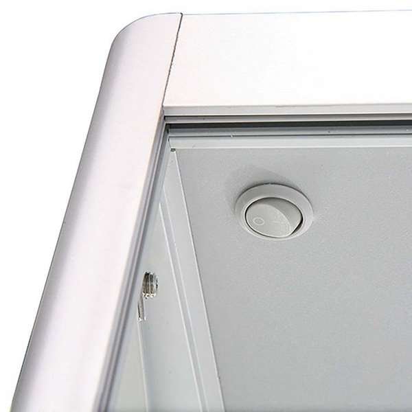 Vitrine - Showcase Tower Solo Glasvitrine mit LED-Licht und Schloss - Silber #4
