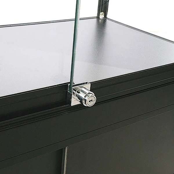 Vitrine - Showcase Counter Duo Glasvitrine mit Unterschrank, LED-Licht und Schloss - Schwarz #8