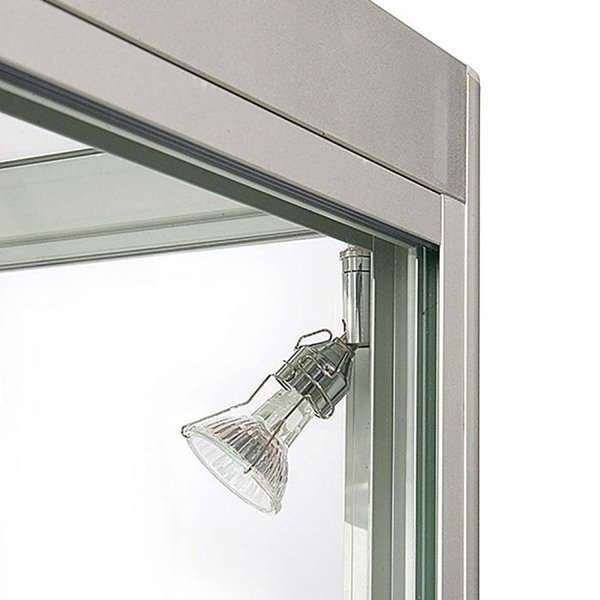 Vitrine - Showcase Counter Duo Glasvitrine mit Unterschrank, LED-Licht und Schloss - Silber #4