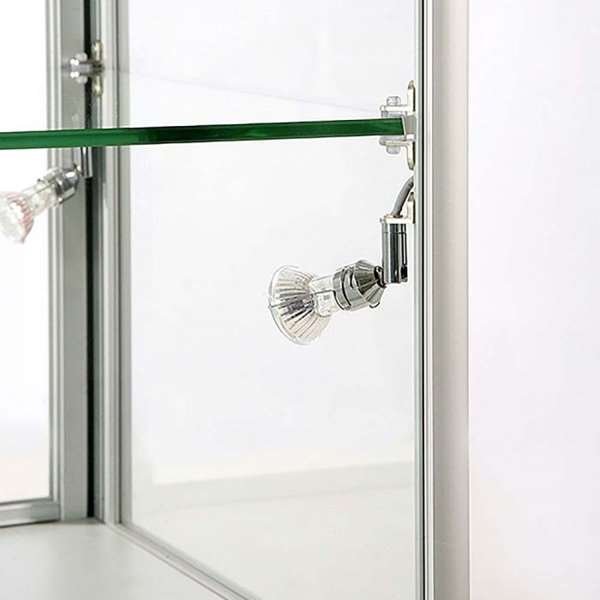 Vitrine - Showcase Counter Duo Glasvitrine mit Unterschrank, LED-Licht und Schloss - Silber #5