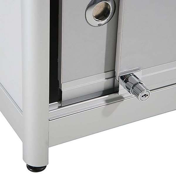 Vitrine - Showcase Counter Duo Glasvitrine mit Unterschrank, LED-Licht und Schloss - Silber #3