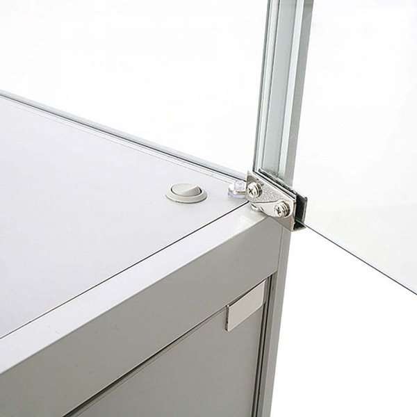 Vitrine - Showcase Counter Duo Glasvitrine mit Unterschrank, LED-Licht und Schloss - Silber #9