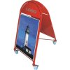 New Gotik Lux Kundenstopper mit Logo schild und Rad - A1 - rot #2