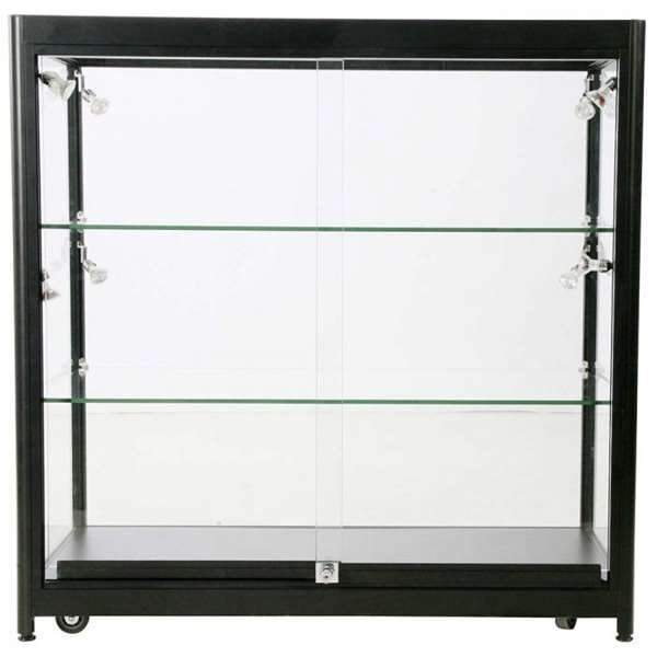 Vitrine - Showcase Counter Duo Glasvitrine mit LED-Licht und Schloss - Schwarz #2