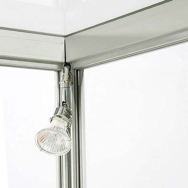 Vitrine - Showcase Counter Duo Glasvitrine mit LED-Licht und Schloss - Silber #4