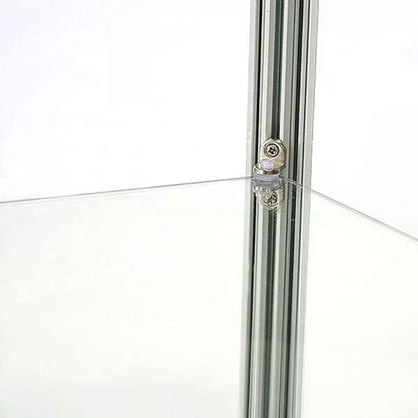 Vitrine - Showcase Counter Duo Glasvitrine mit LED-Licht und Schloss - Silber #3