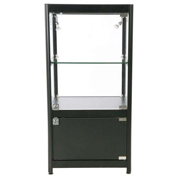 Vitrine - Showcase Counter Solo Glasvitrine mit Unterschrank, LED-Licht und Schloss - Schwarz #9