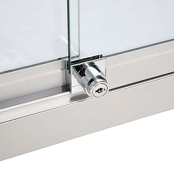 Vitrine - Showcase Counter Duo Glasvitrine mit LED-Licht und Schloss - Silber #2