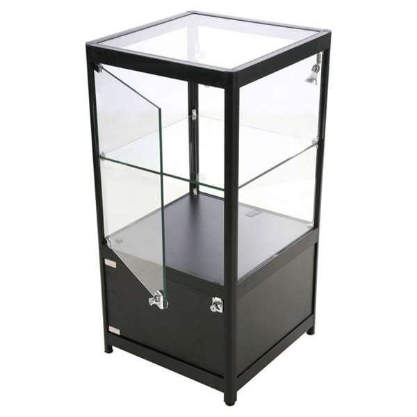 Vitrine - Showcase Counter Solo Glasvitrine mit Unterschrank, LED-Licht und Schloss - Schwarz #8