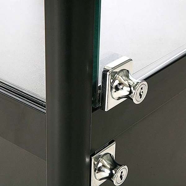 Vitrine - Showcase Counter Solo Glasvitrine mit Unterschrank, LED-Licht und Schloss - Schwarz #4