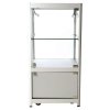 Vitrine - Showcase Counter Solo Glasvitrine mit Unterschrank, LED-Licht und Schloss - Silber #7
