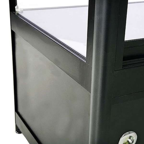 Vitrine - Showcase Counter Solo Glasvitrine mit Unterschrank, LED-Licht und Schloss - Schwarz #3