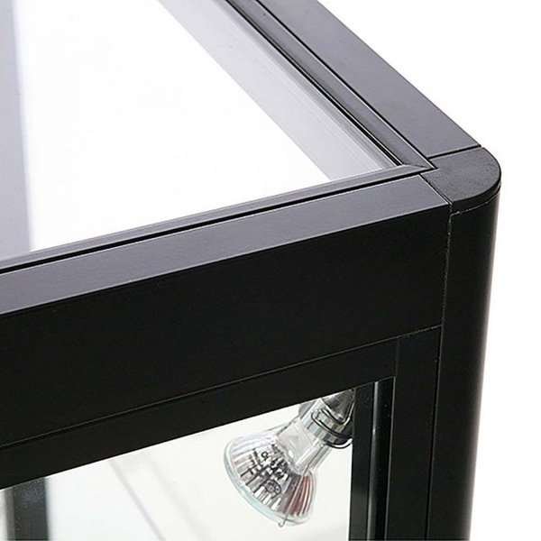 Vitrine - Showcase Counter Solo Glasvitrine mit Unterschrank, LED-Licht und Schloss - Schwarz #2