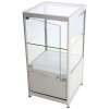 Vitrine - Showcase Counter Solo Glasvitrine mit Unterschrank, LED-Licht und Schloss - Silber #4