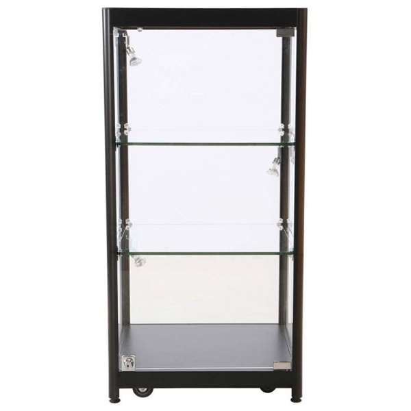 Vitrine - Showcase Counter Solo Glasvitrine mit LED-Licht und Schloss - Schwarz #10