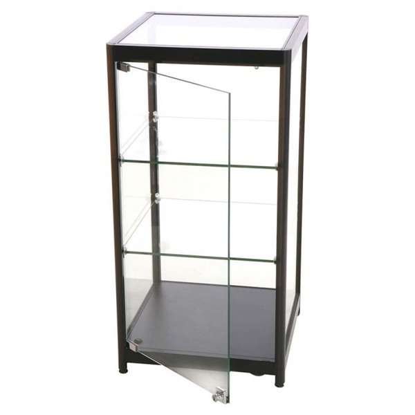Vitrine - Showcase Counter Solo Glasvitrine mit LED-Licht und Schloss - Schwarz #9