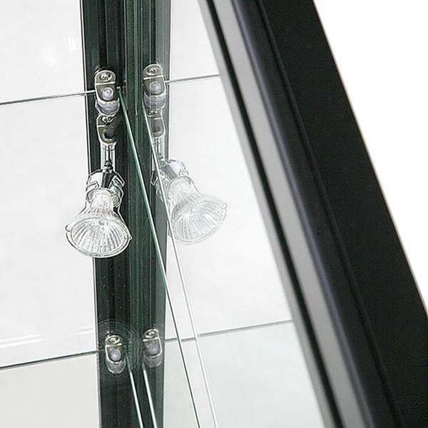 Vitrine - Showcase Counter Solo Glasvitrine mit LED-Licht und Schloss - Schwarz #4
