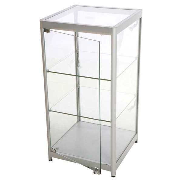 Vitrine - Showcase Counter Solo Glasvitrine mit LED-Licht und Schloss - Silber #1