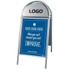 Expo Gotik Kundenstopper mit Logo schild - 70x100 cm - Silber #2