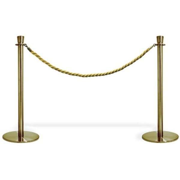 Absperrpfostensystem, 2 Ständer mit goldfarbenem Seil #1