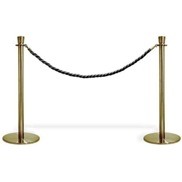 Absperrpfostensystem, 2 Ständer mit schwarzem Seil #1