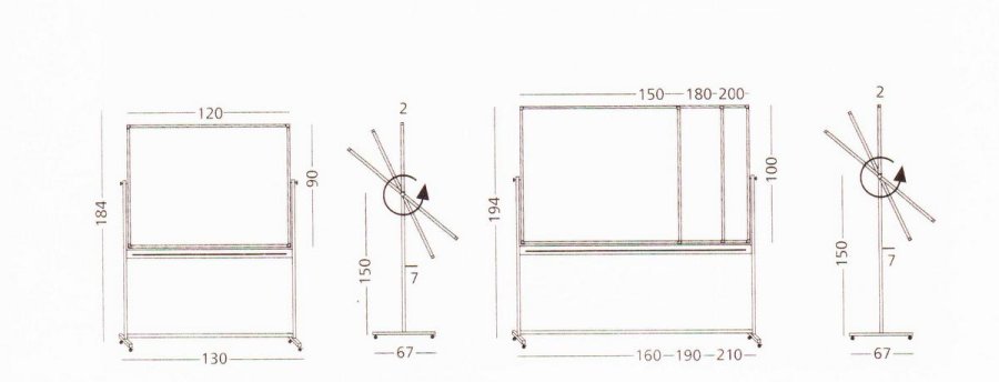 Schwenktafel, Whiteboard für intensiven Gebrauch auf mobilem Stativ - 8 Größen - 90x120 cm #5