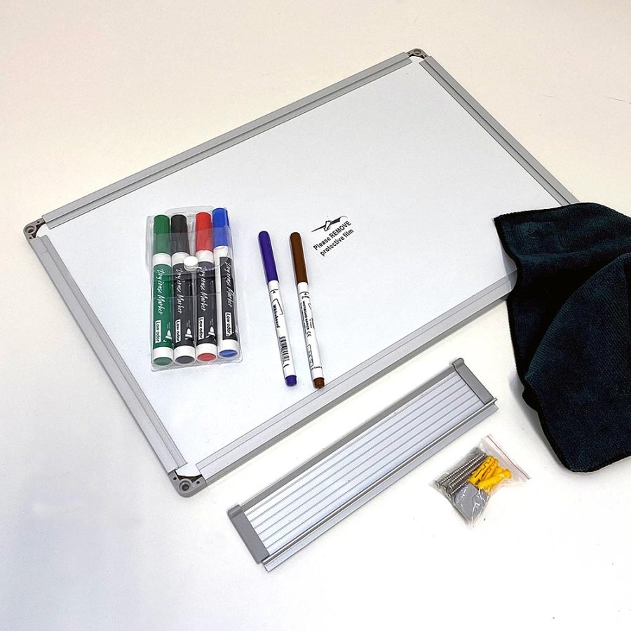 Whiteboard lackiert, 45 x 30 cm, inkl. Mikrofasertuch und 6 Markern #4