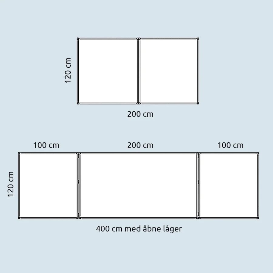 Whiteboard mit 2 Türen (5 Seiten), abschließbar - 120x150 cm (120x300 cm) - ohne Schließbeschlag #3