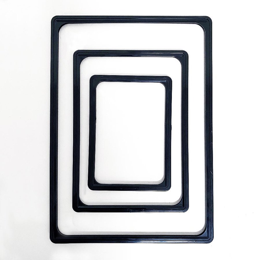 Preisrahmenset, schwarzer Stahlfuß und Aluminiumstange, schwarzer A4-Rahmen (21 x 29,7 cm). Höhe 72 - 90 cm, Breite 21,8 cm, Fuß 16 x 21 cm #6