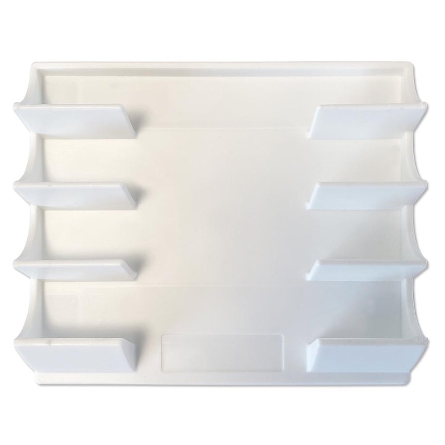 Magnetischer Stifthalter f&uuml;r 4 Stifte, wei&szlig;er Kunststoff, mit 4 Magneten hinten und Klebepads