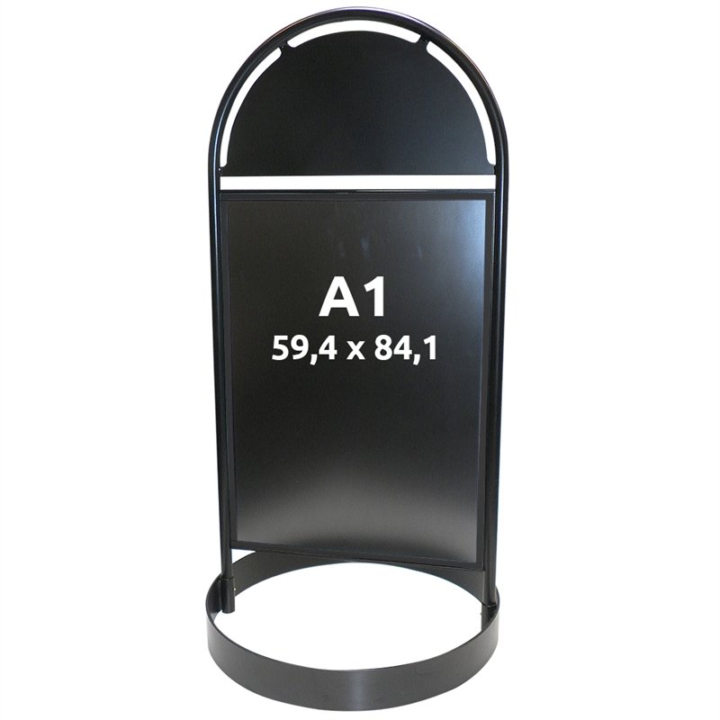 Gotik Circle Kundenstopper mit Logo schild, schwarz - A1 #2