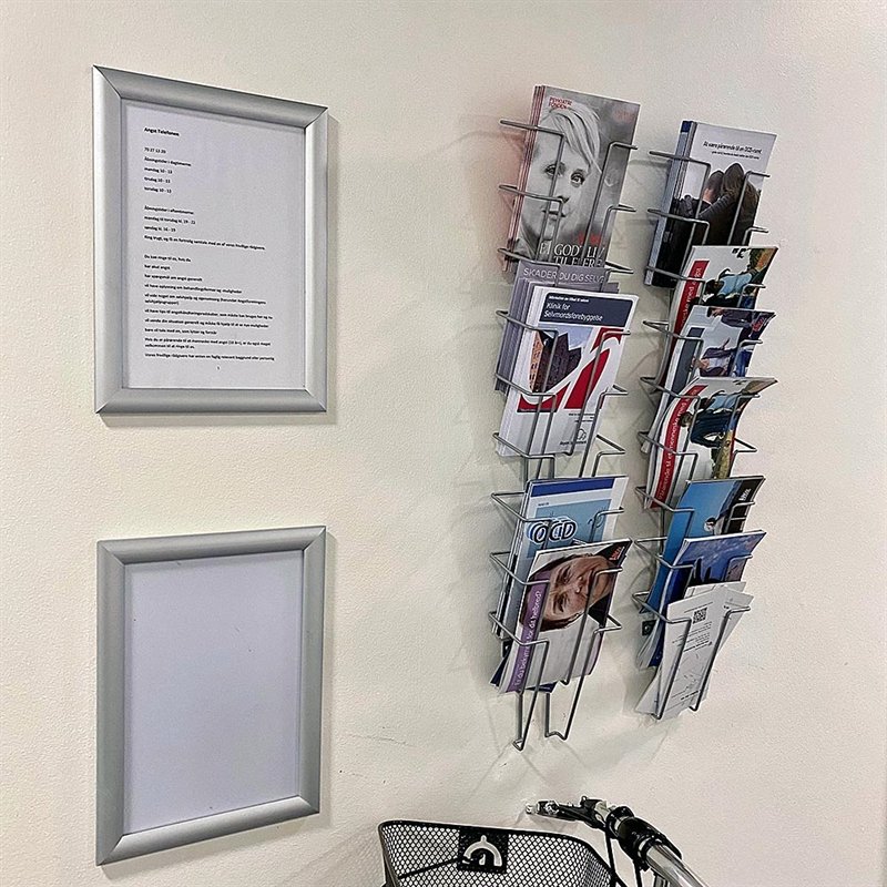 Broschürenhalter für die Wand 9xA5 oder A6 Horizontal silber #6