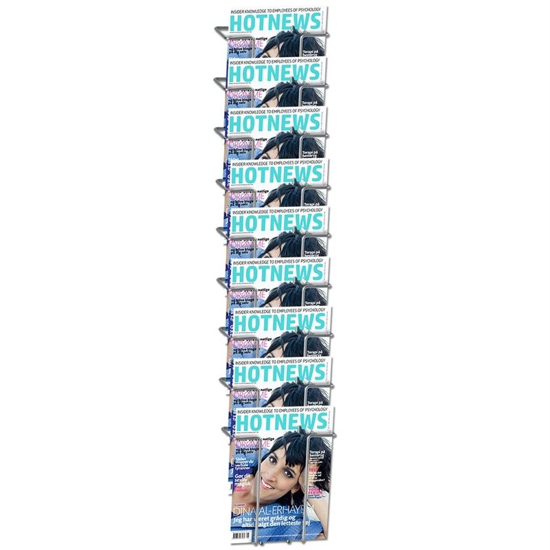 Broschürenhalter für die Wand 9xA5 oder A6 Horizontal silber #1