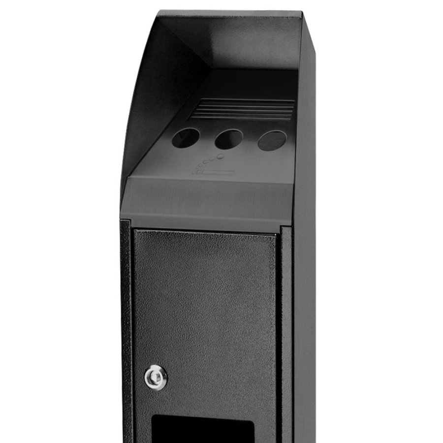 Kombinierter Aschenbecher und Mülleimer mit doppeltem Abfall, Schwarz #3