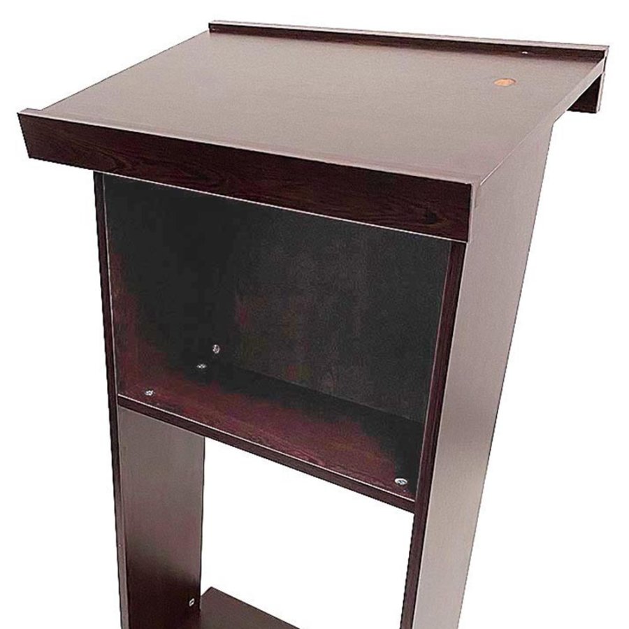 Rednerpult aus schwarzem Holz mit Rollen - Flexibles und elegantes Holzpodium #2