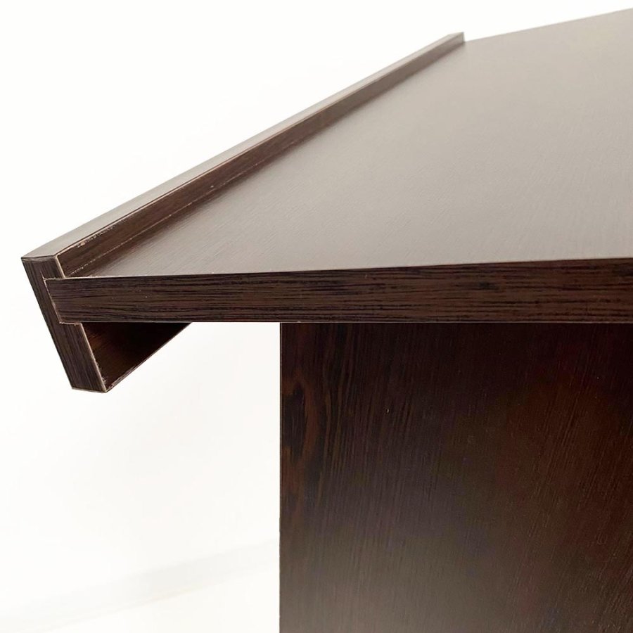 Rednerpult aus schwarzem Holz mit Rollen - Flexibles und elegantes Holzpodium #6