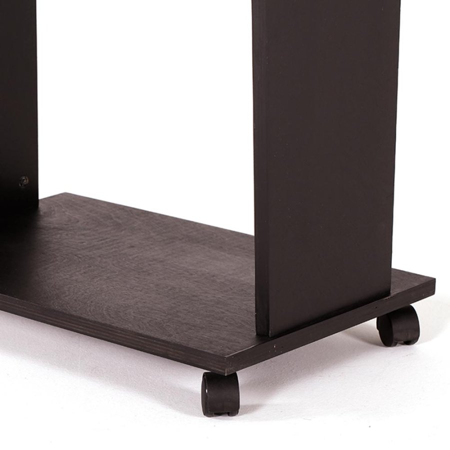 Rednerpult aus schwarzem Holz mit Rollen - Flexibles und elegantes Holzpodium #4