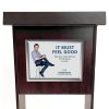 Elegantes Schwarzes Holz-Rednerpult mit A3 Silberrahmen - Wood Podium von Fast-Fix #3