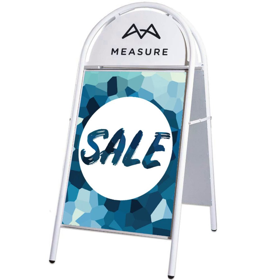 Expo Gotik Kundenstopper mit Logo schild - 50x70 cm - weiß #1