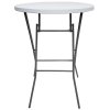 Klapptisch Ø 80cm: Weiße Tischplatte & Schwarzes Stahlgestell, Höhe 110cm #1