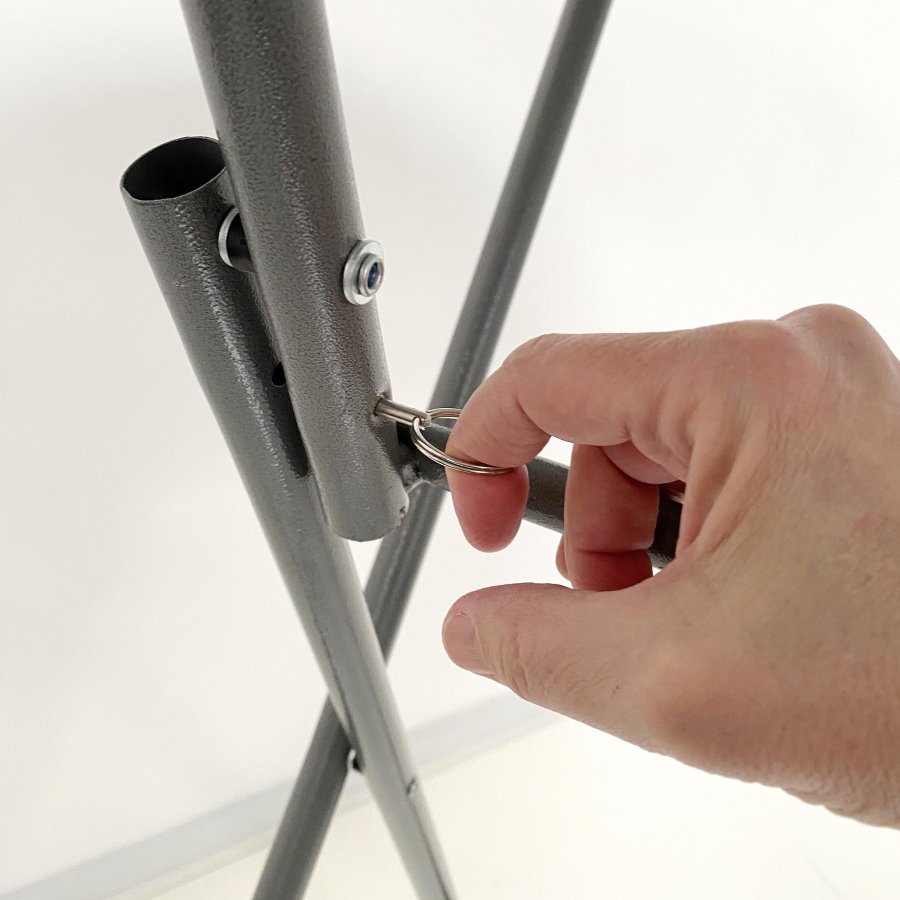 Klapptisch Ø 80cm: Weiße Tischplatte & Schwarzes Stahlgestell, Höhe 110cm #3