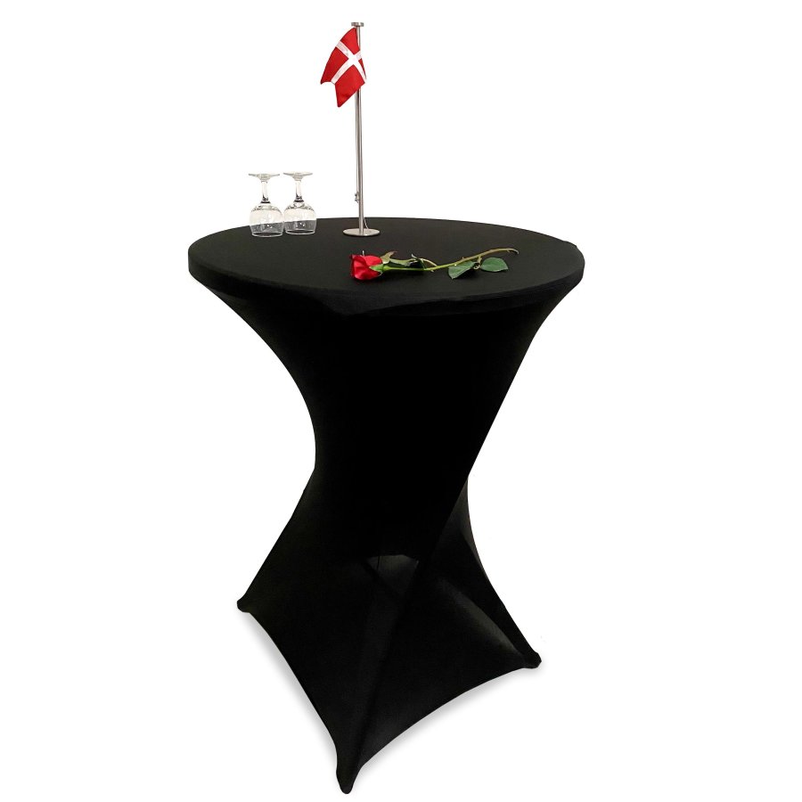 Elastische schwarze Tischdecke für Eventtisch Ø80 cm - Stilvoll und Praktisch #1
